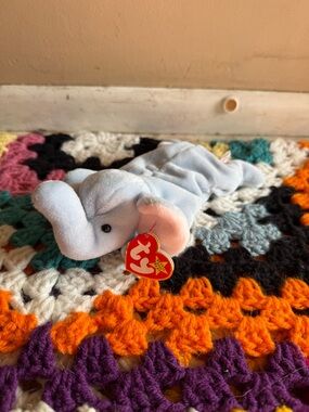 Ty Retired Peanut Beanie Baby Plush Elephant with Original Tags and ERRORS
